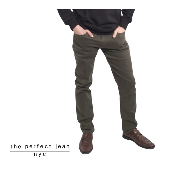 The Perfect Jeans • NYC Slim-Fit Denkhaki™ Jeans/Khakis. Olive. 34/30. NWT - Picture 1 of 10
